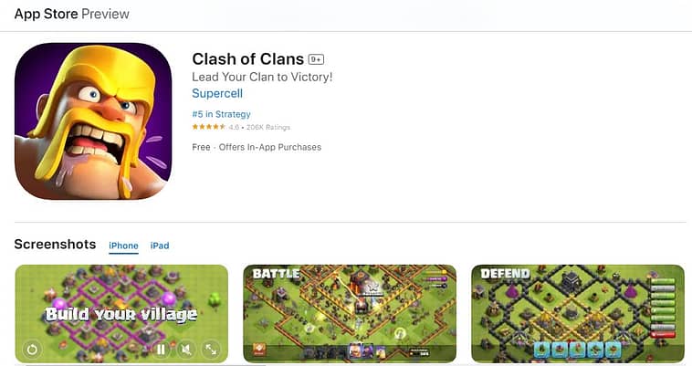 Clash Of Clans iPhone Download